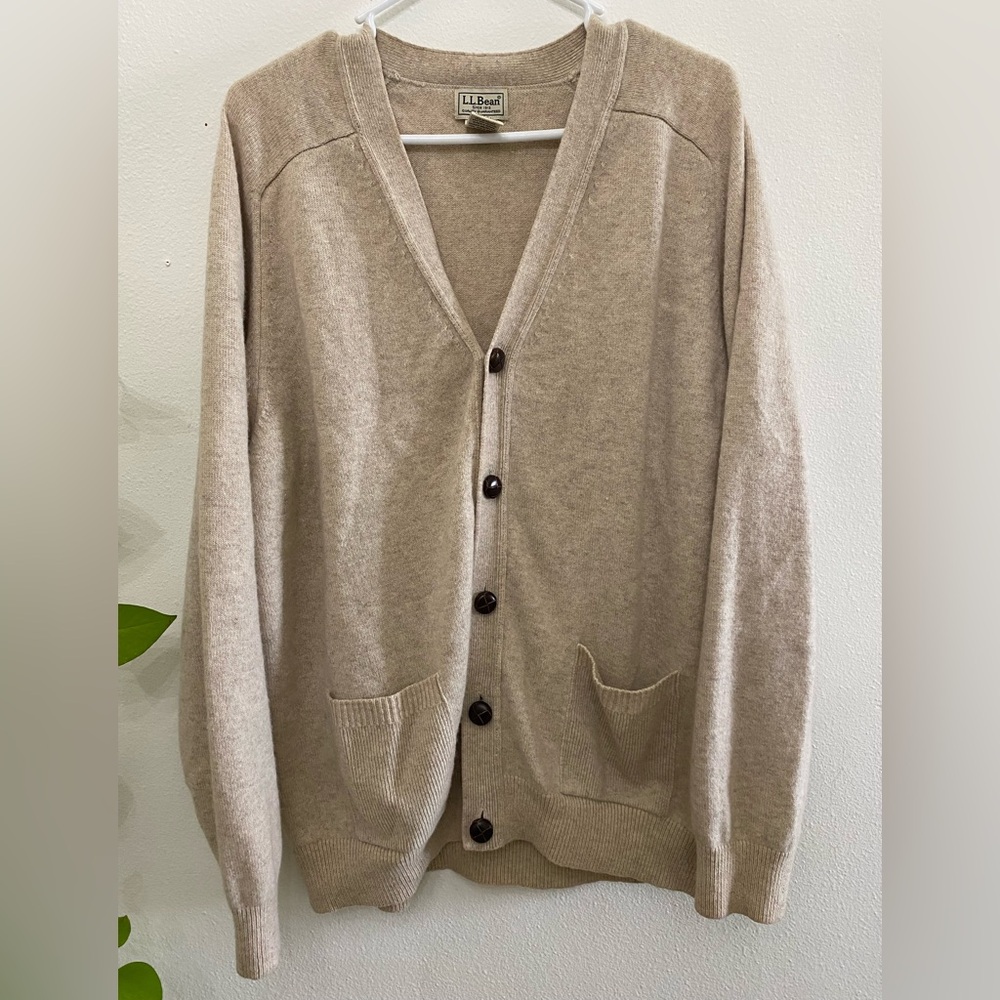 L.L. Bean Tan Cardigan Sweater